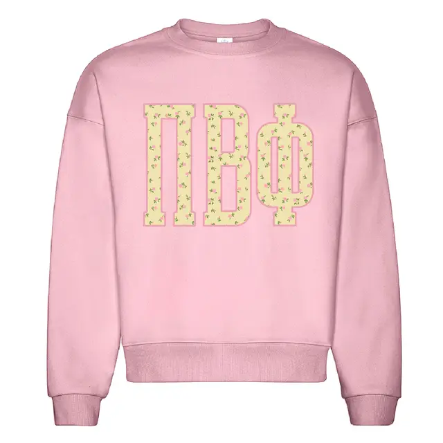 Pi Beta Phi Floral Text PR Crewneck 2