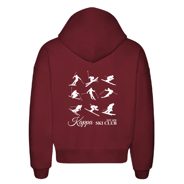 Skiing Silhouettes with Classic Script PR Hoodie 2