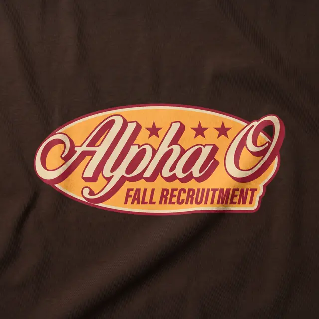 Alpha Omicron Pi Curved Text Stars Rush Shirt