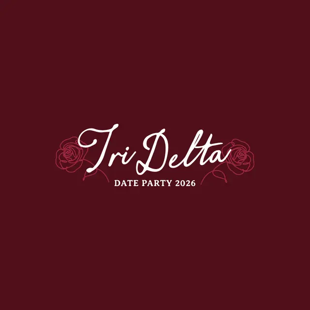 Delta Delta Delta Rose Script Date Party Tank