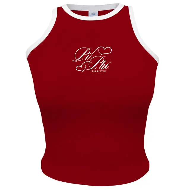 Pi Beta Phi Script Hearts Big Little Reveal Tank 2