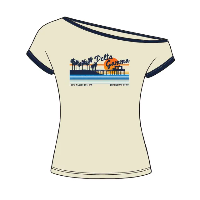 Delta Gamma Sunset Beach Graphic Retreat Shirt 2