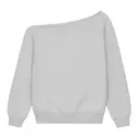 Fresh Prints Frankie Off-Shoulder Heavyweight Sweatshirt Ash Grey mto Back