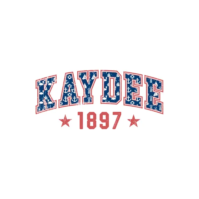 Kappa Delta Nautical Patterned Varsity Text PR Sweater