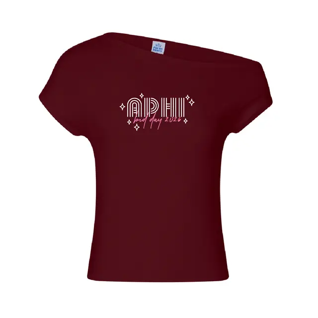 Alpha Phi Striped Lettering Bid Day Shirt 2