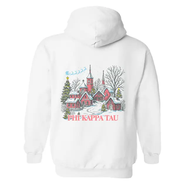 Phi Kappa Tau Snowy Village Holidays Hoodie 2