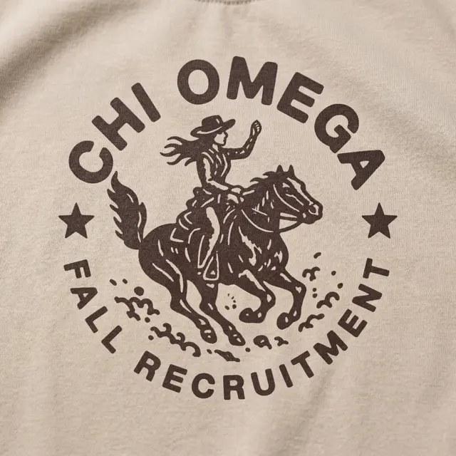 Chi Omega Cowboy Illustration Rush Shorts