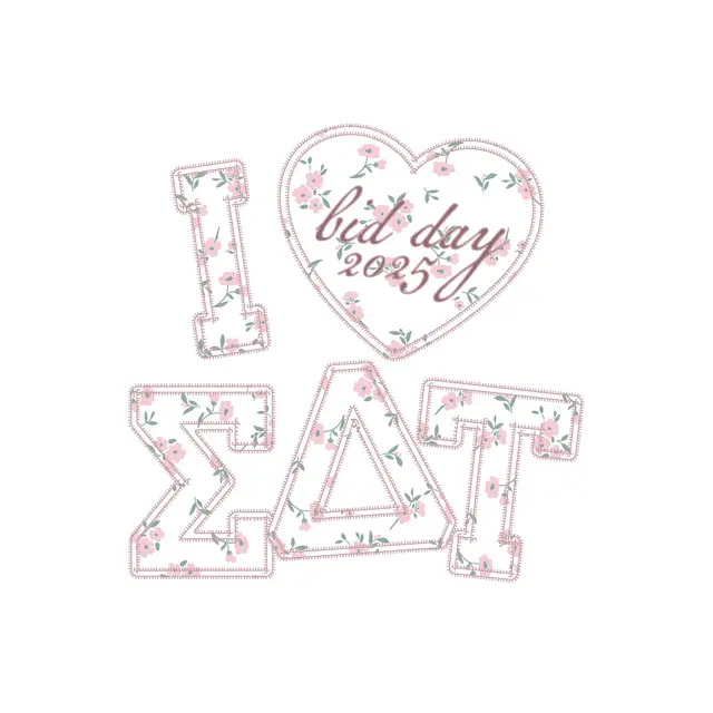 Sigma Delta Tau Floral Heart Pattern Rush & Bid Tank