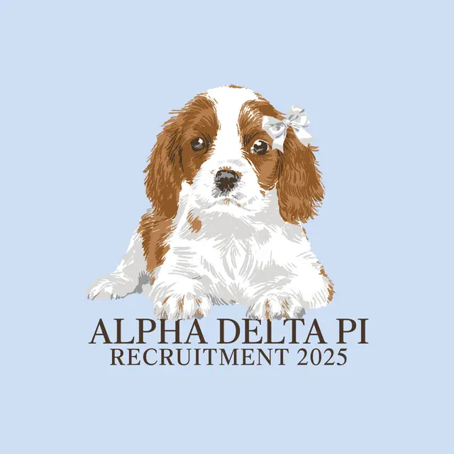 Alpha Delta Pi Cute Puppy Illustration Recruitment Hoodie
