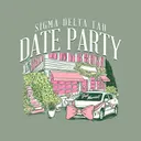 Sigma Delta Tau House Illustration Date Party Shirt