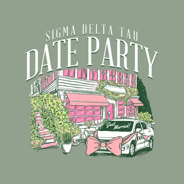 Sigma Delta Tau House Illustration Date Party Shirt