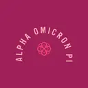Alpha Omicron Pi Pink Arc Text with Flower PR Shirt