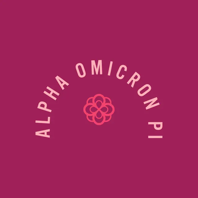 Alpha Omicron Pi Pink Arc Text with Flower PR Shirt