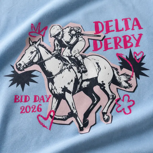Delta Delta Delta Racing Jockey Graphic Bid Day Sweater