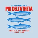 Phi Delta Theta Blue Fish Graphic Recruitment Shirt
