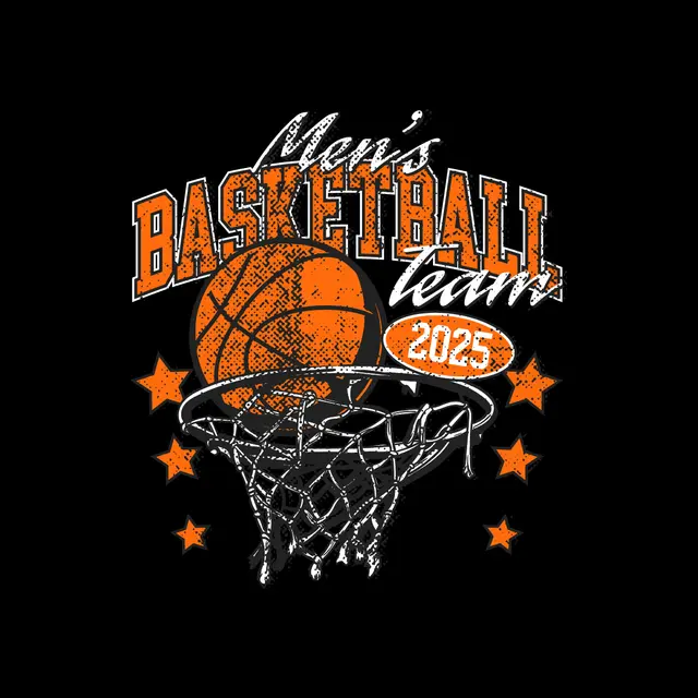 Men's Basketball Bold Orange Text Graphic PR Hoodie