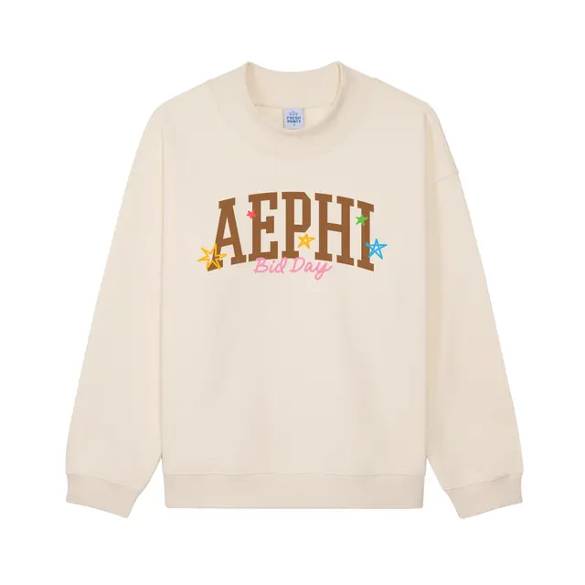 Alpha Epsilon Phi Bold Lettering Stars Bid Day Sweater 2