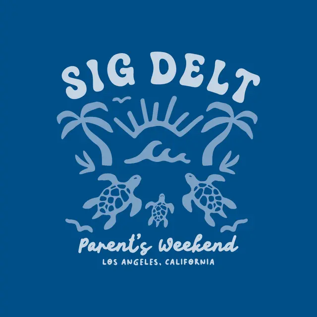 Sigma Delta Tau Palm Tree and Turtle Parent's Weekend Crewneck