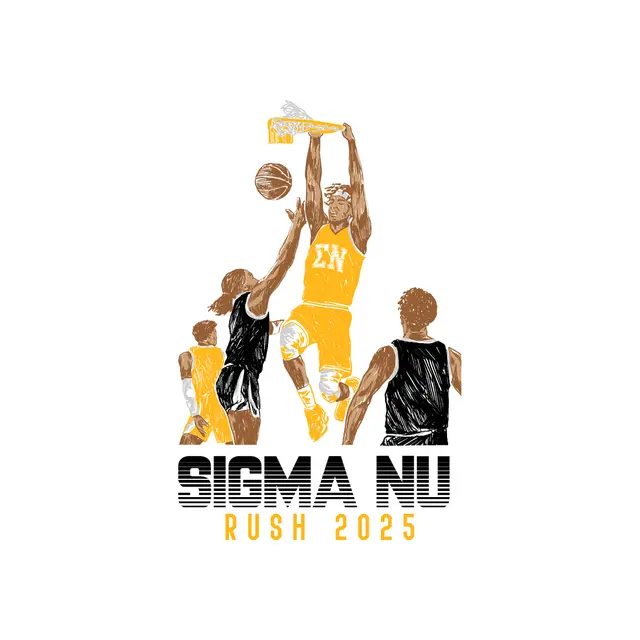 Sigma Nu Basketball Dunk Illustration Rush Shirt