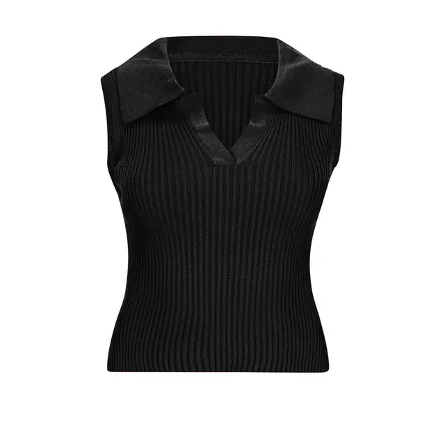 Customizable Fresh Prints Cropped Polo fp70 Black mto Front