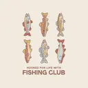 Fishing Club Colorful Fish Illustration PR Sweater