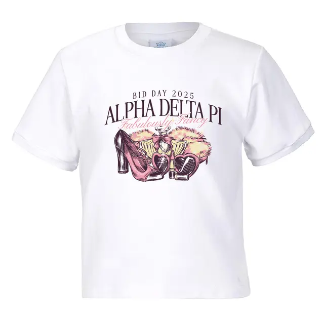 Alpha Delta Pi Pink Heels and Perfume Bid Day Shirt 2