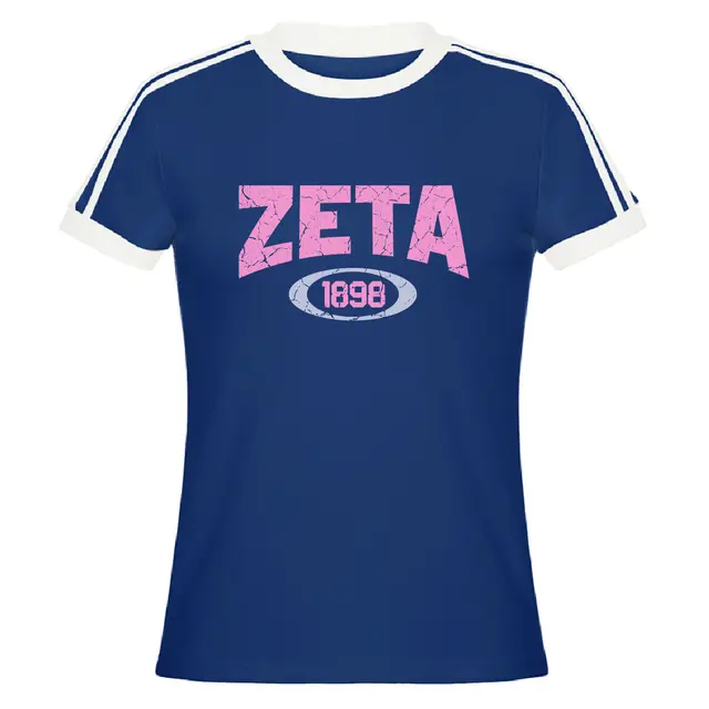 Zeta Tau Alpha Crackled Pink Text PR Shirt 2