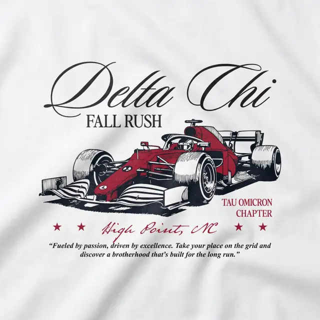 Delta Chi Formula 1 Car Graphic Rush Shirt