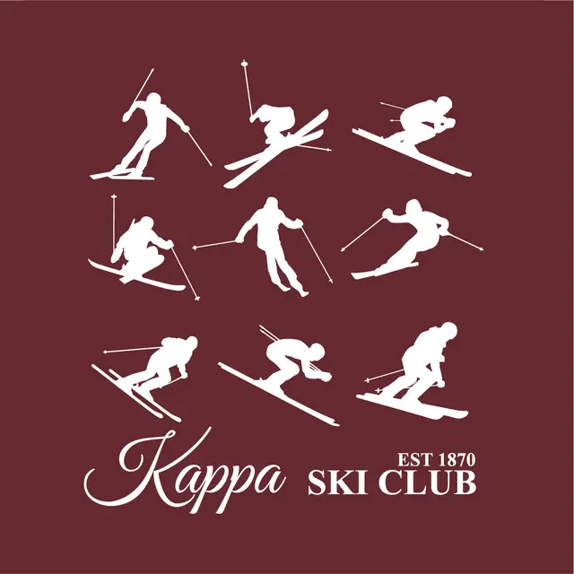 Skiing Silhouettes with Classic Script PR Hoodie