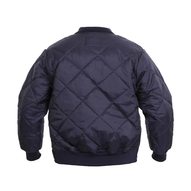 Customizable Rothco Diamond Nylon Quilted Flight Jacket - Navy Blue 7160 Navy Blue Back