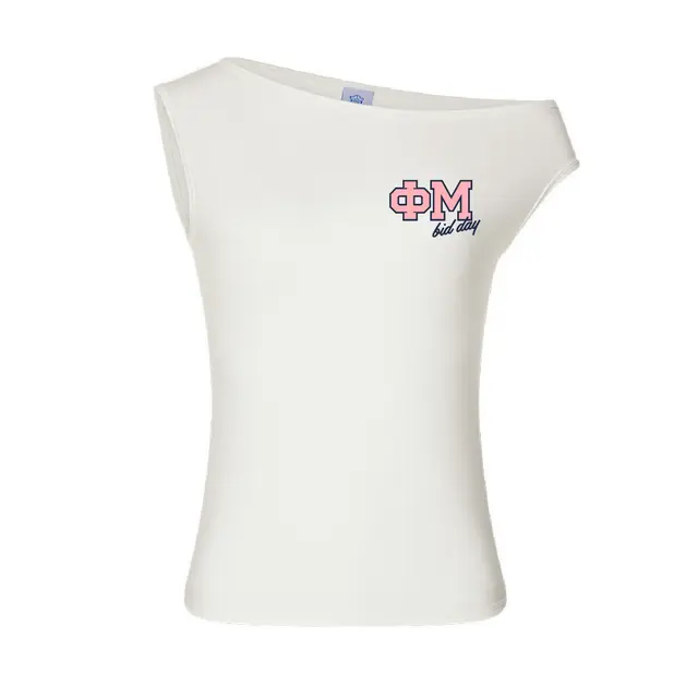 Phi Mu Bold Pink Greek Letters Bid Day Tank 2