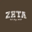 Zeta Tau Alpha Floral Block Letters Rush & Bid Tank