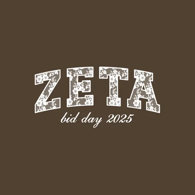 Zeta Tau Alpha Floral Block Letters Rush & Bid Tank