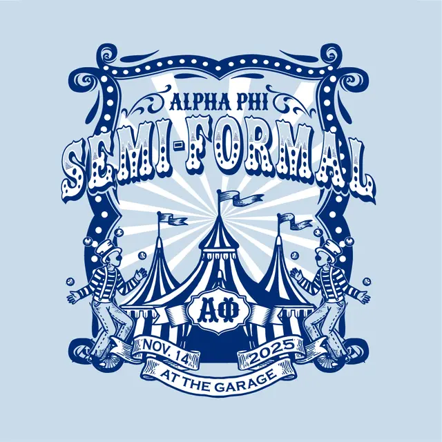 Alpha Phi Circus Tent Semi Formal Shirt