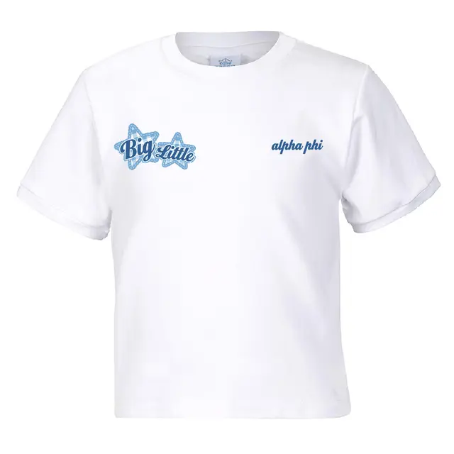 Alpha Phi Starry Text Big Little Reveal Shirt 2