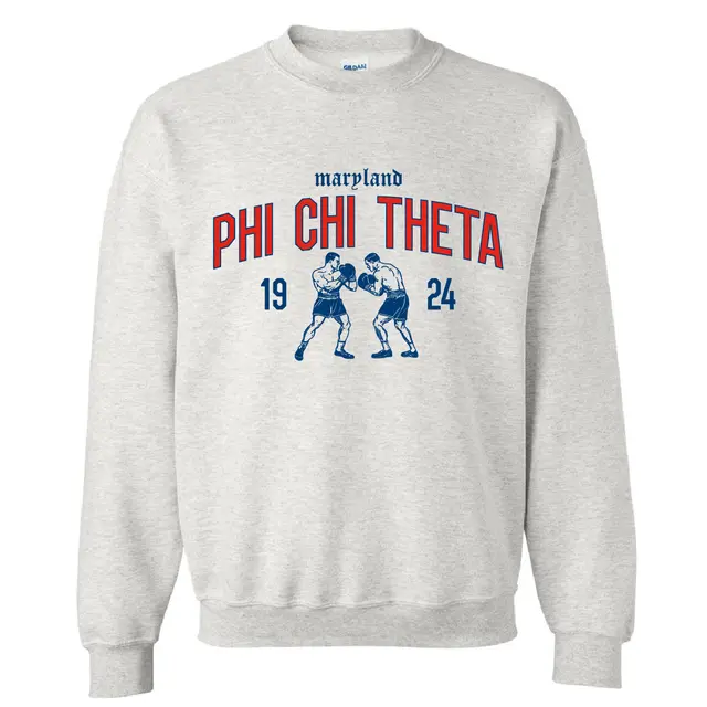 Phi Chi Theta Boxing Illustration PR Sweater 2