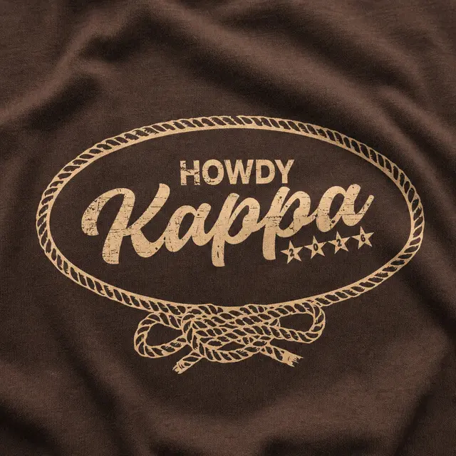 Kappa Kappa Gamma Rope Border Hand Drawn Lettering Rush Shirt