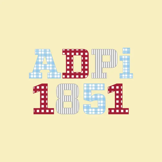 Alpha Delta Pi Gingham Block Letters PR Tank