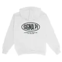 Sigma Pi Oval Logo Strength Text Fall Rush Hoodie 2