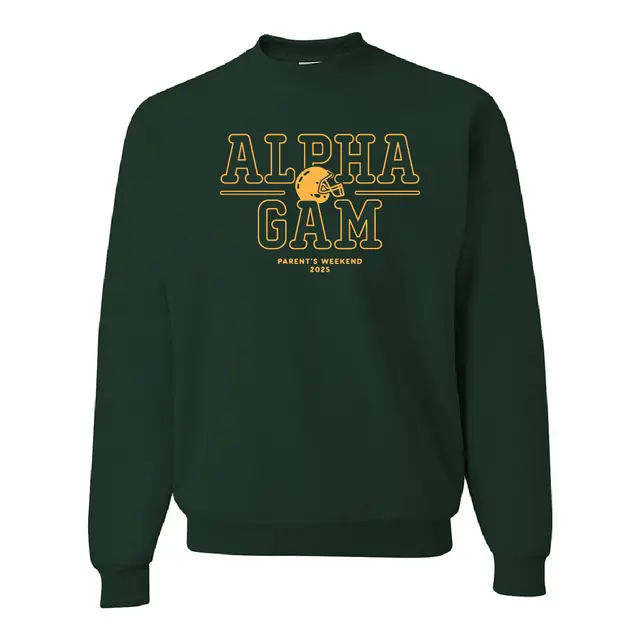 Alpha Gamma Delta Football Helmet Parent's Weekend Crewneck 2