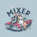 Sigma Alpha Retro Couple Car Date Shirt