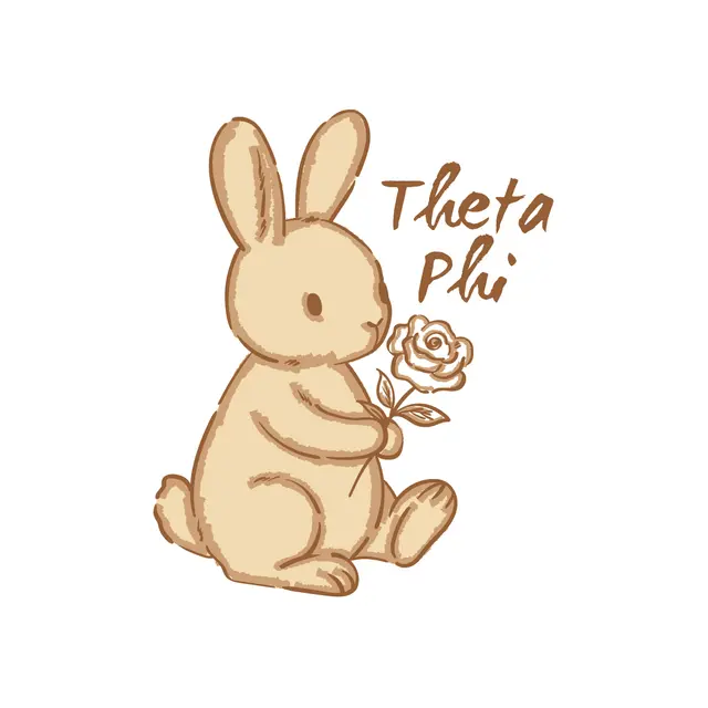 Theta Phi Bunny with Rose Illustration PR Shirt