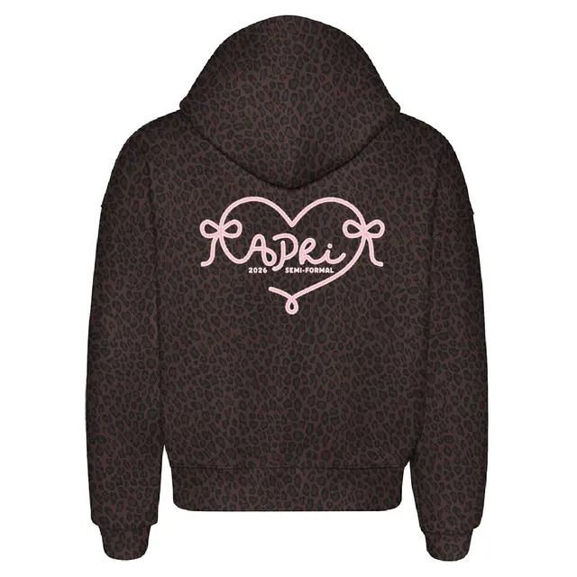 Alpha Phi Heart Illustration Script Semi Formal Hoodie 2