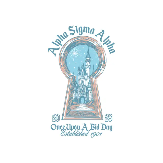 Alpha Sigma Alpha Keyhole Castle Once Upon a Bid Day Tank