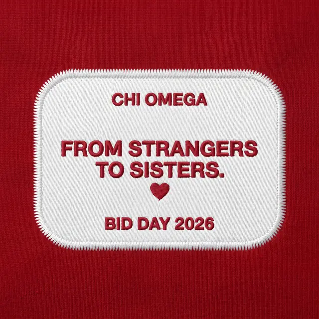 Chi Omega Bold Block Text Rush Bid Shirt