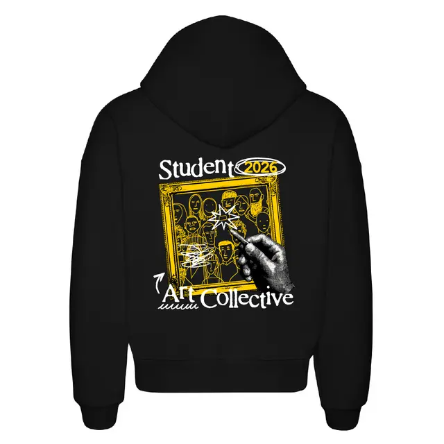 Student Art Collective Framed Faces Design PR Hoodie 2