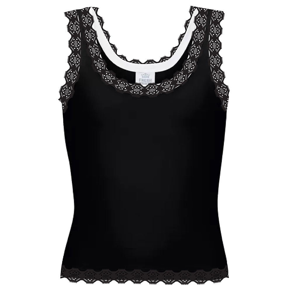 Fresh Prints Lace Sunset Blvd Ribbed Scoop Tank Top | Fresh Prints