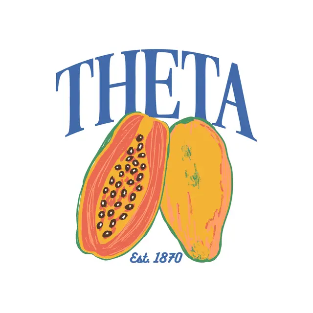 Kappa Alpha Theta Papaya Illustration PR Crewneck