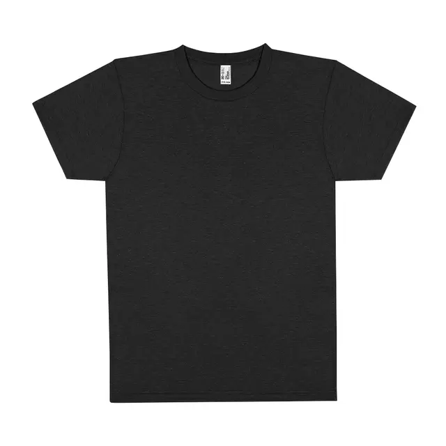 Los Angeles Apparel S/S Tri Blend Crew Neck Tri-Black Front