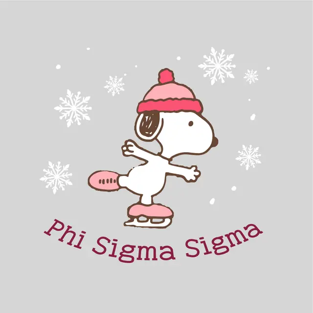 Phi Sigma Sigma Skating Dog Holiday Crewneck